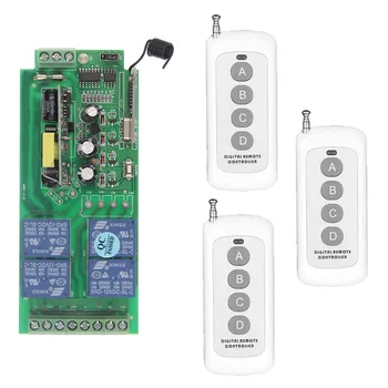 

0-500m AC 85V-265V 110V 220V 230V 4 Channel 4CH RF Wireless Remote Control LED Light Bulb Switch System Receiver & Transmitter
