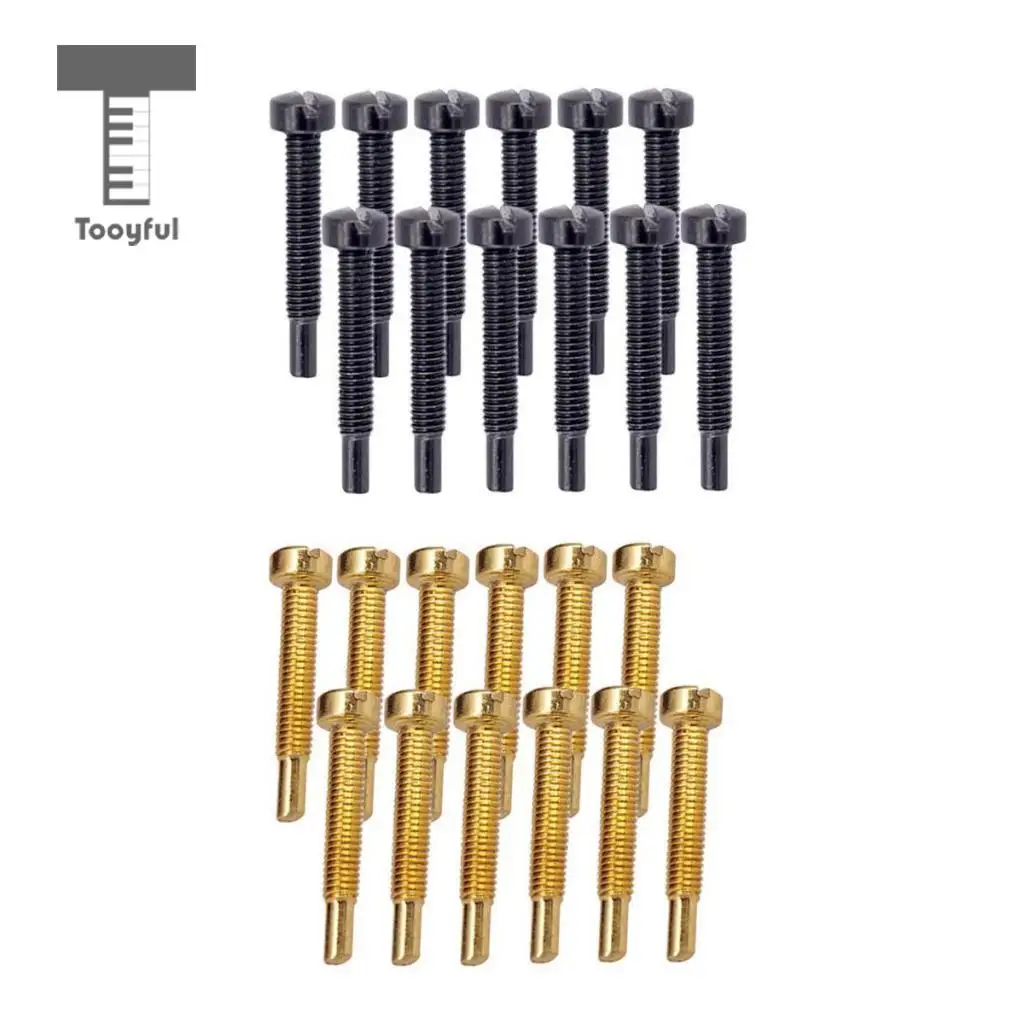 Tooyful 12 Sets Electric Guitar Humbucker Polepiece Mounting Screws Golden + Black