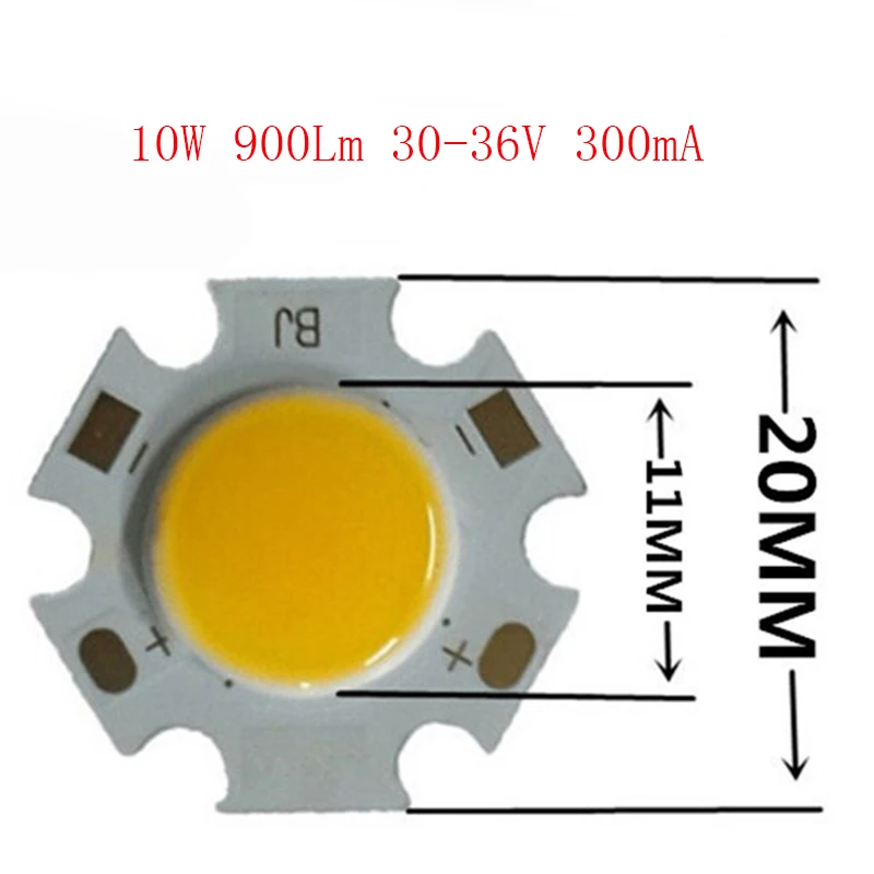 10 шт./лот круглый COB супер яркий 3 Вт 5 Вт 7 Вт 10 Вт Cob светодиодный чип теплый белый светодиод Cob Чип 20 мм-PCB 4 Вт 6 в