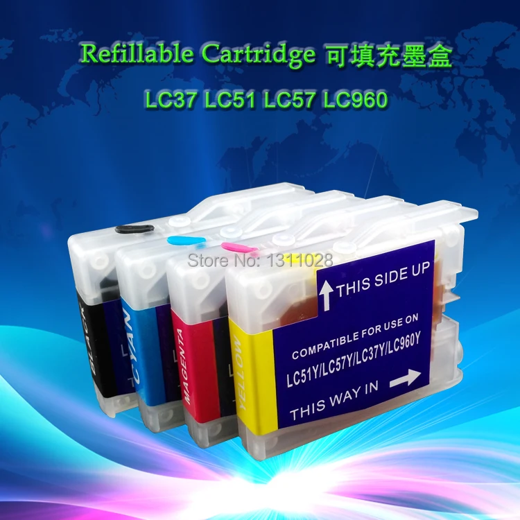 INK WAY Full ink,Short type Refillable inkjet cartridge for LC10 LC37