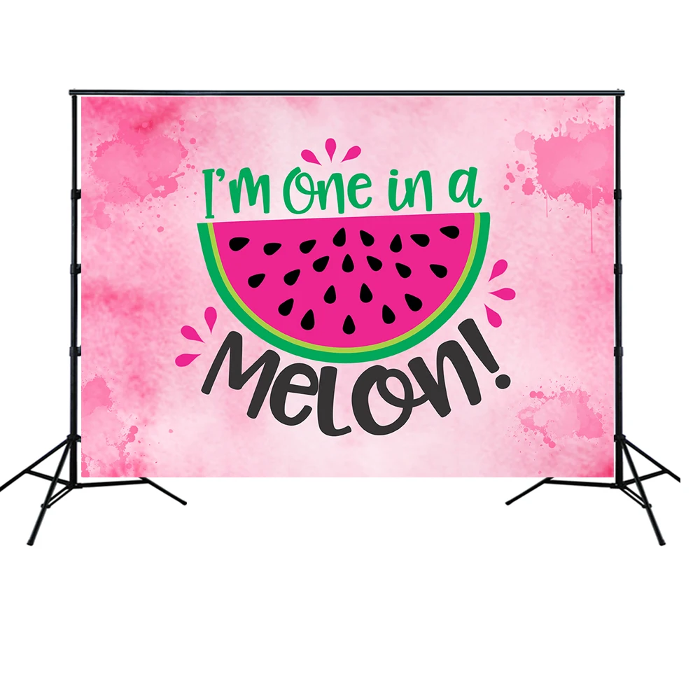 HUAYI one in a Melon Backdrop for Photography Summer Watermelon girl 1st Birthday Party Melon Party Photoshoot Background w-2061