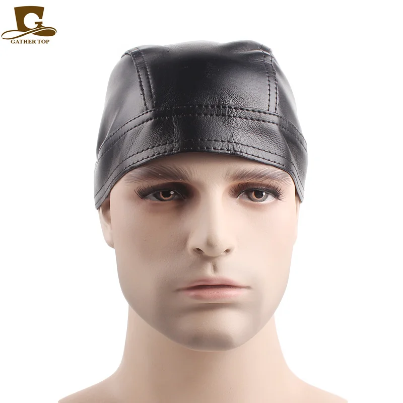 leather skull cap