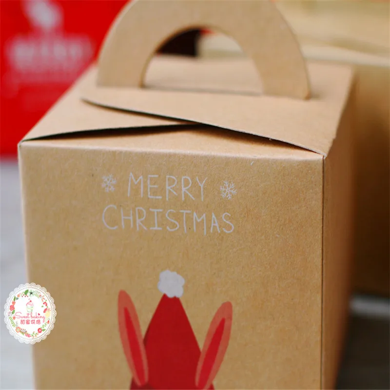 Крафт-бумага подарочная коробка Рождественский Санта Клаус подарочная упаковка ручная небольшая коробка для сладостей вечерние и праздничные 15,5*9,7*6 см