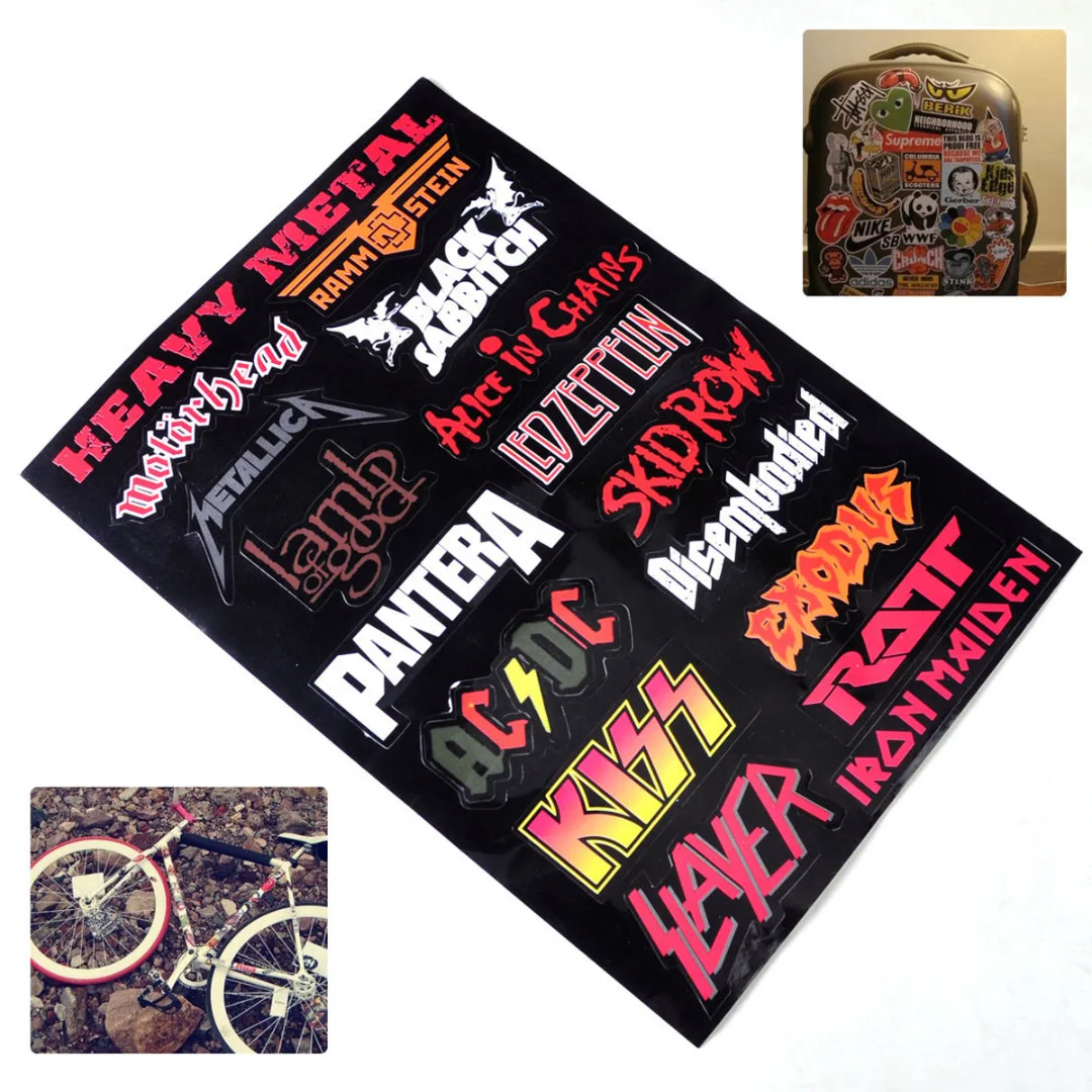 Vinyl Heavy Metal Metallic Band Logo Decal Rock Music Sticker Wall Laptop Decor Heavy Metal Band Logo Sticker 29.5x21 cm