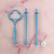 100 шт. в партии, металлическая Свадебная фурнитура, форма цветка кекса, 3 уровня, пластина для торта, подставка с центральной ручкой, подставка для тортов