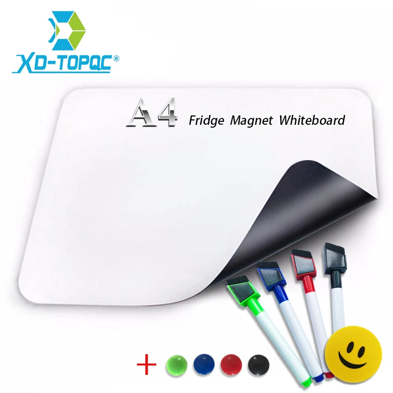 XINDI A4 Mini Whiteboard 8.3″ x 11.7″ Soft Fridge Magnet Kid Flexible PET Film Message Board Magnetic Refrigerator Notes FM04