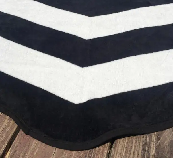 Круглый пляжное полотенце активная печать классический черный и белый сплетни узор толстый хлопок дикий салфетка Йога мат 150x150 см