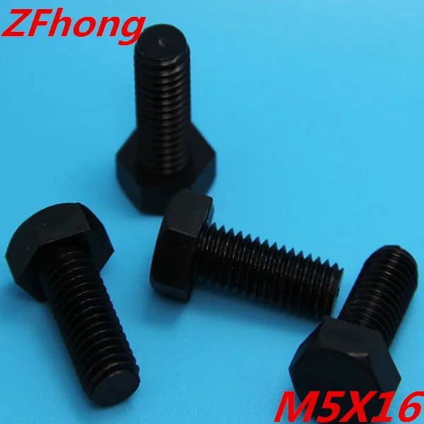 100pcs M5*15 Black Nylon Plastic Hex Bolt Hex Head Screw Insulation