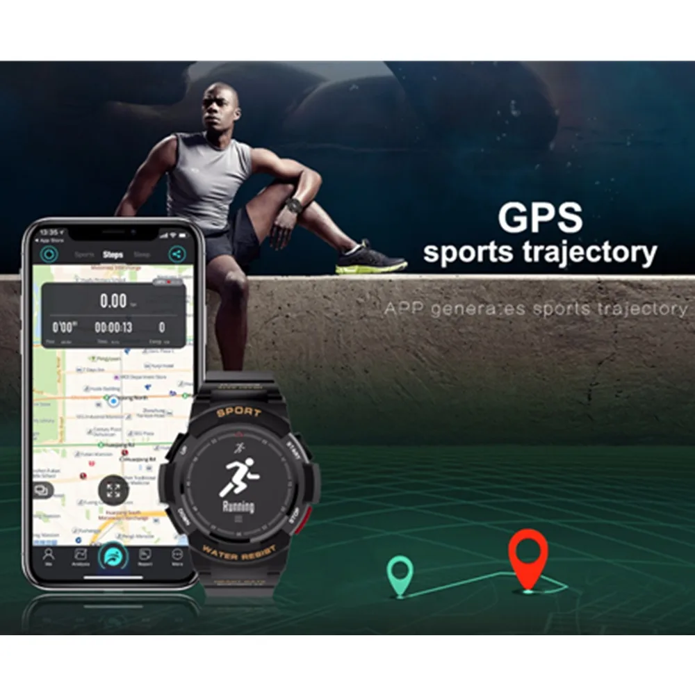 OGEDA мужские часы Bluetooth F6 Смарт IP68 водонепроницаемые пульсометр фитнес трекер