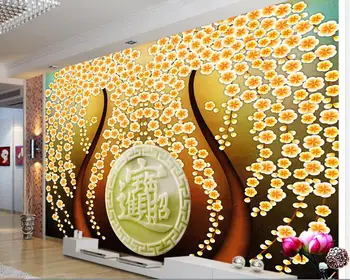 

3d room wallpaper custom mural non-woven picture 3 d setting of gold ingot rich tree painting photo 3d wall murals wallpaper