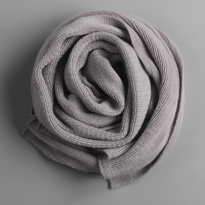 2020 NEW Knitted Winter Scarf Men Thick Warm Cashmere Scarves Black Gray Long Male Neck Warmer Women Scarves Red men scarf style