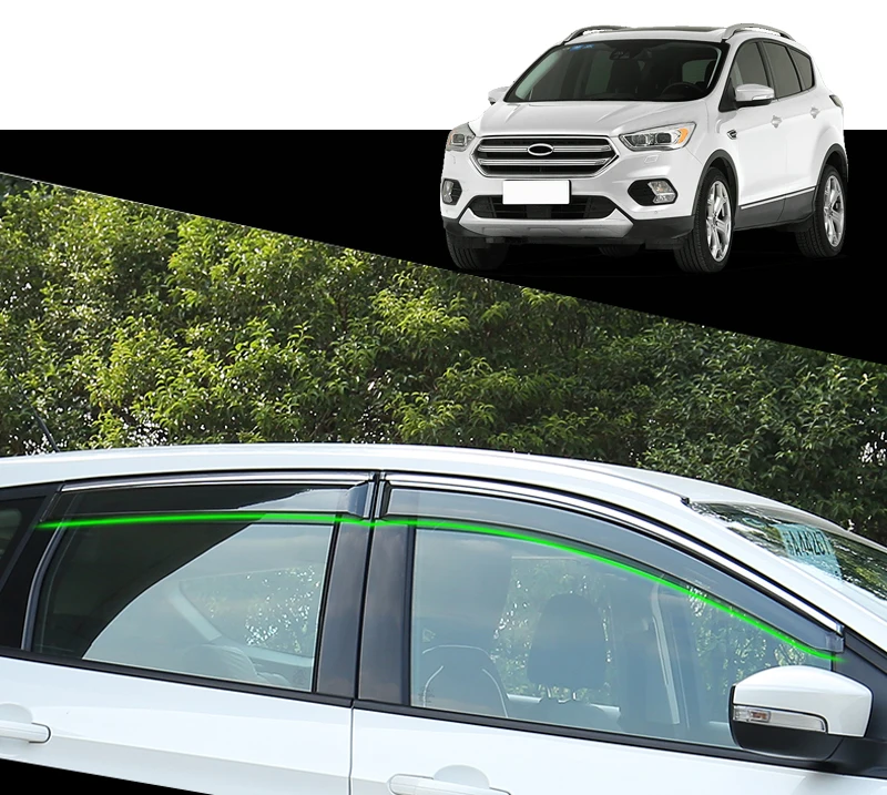 4 шт. пластиковые козырьки от дождя и солнца для Ford Kuga Escape 2013 2014 2015 2016 2017 2018 |