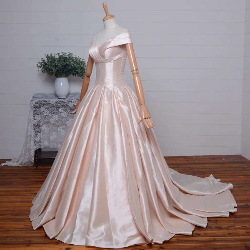 

real photos new hot Sexy cap sleeve long Prom Dresses ball gown pink satin vestido de festa evening dress 2015 peat lace up