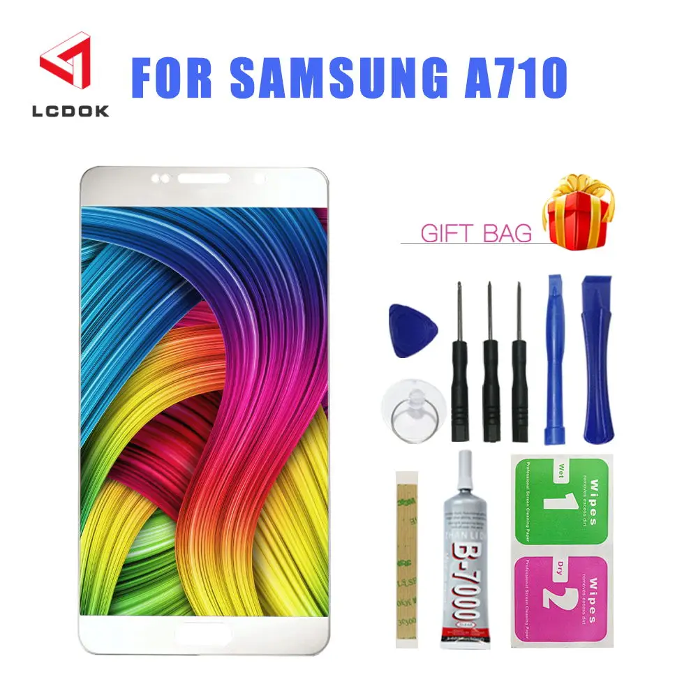 

Brightness Adjustable LCD For Samsung Galaxy A7 2016 A710 A710F A710M LCD Display Touch Screen Digitizer Assembly Panel Parts