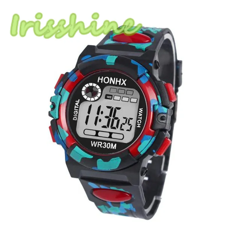 Irisshine b0856 детские часы подарок Роскошная брендовая Водонепроницаемый для мальчиков девочек цифровой светодиодный спортивные с датой