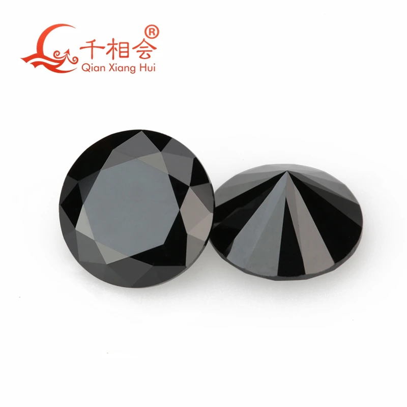 3 мм до 12 мм черный цвет круглая блестящая огранка Sic материал Муассанит россыпью камня