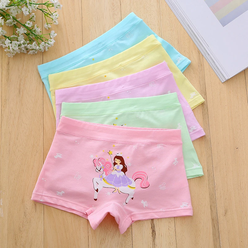 

5Pcs/Lot Girl's cartoon pony patterned underwear Candy color underwear Suitable for girls from 3 to 10 years old Kids underwear