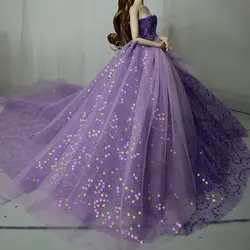 Кукла ручной работы фиолетовое длинное свадебное платье для девочки 11 ''кукла 1/6 30 см куклы праздничная одежда для девочки Лучший подарок на