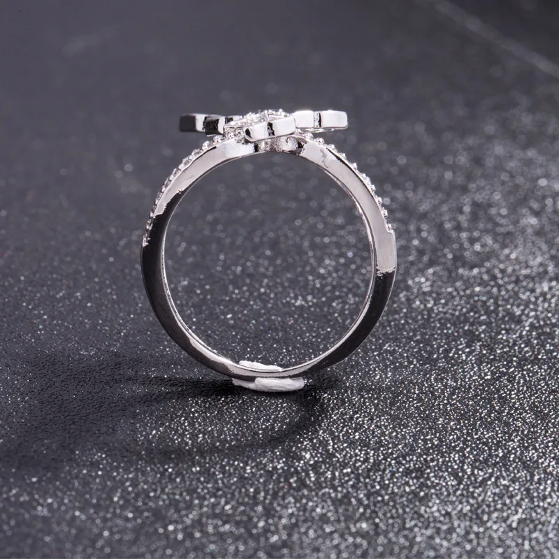MISANANRYNE Творческий Бабочка с украшением в виде кристаллов, циркониевое кольцо для Для женщин ювелирные изделия на свадьбу для девочек, модные кольца для вечеринок ювелирные изделия Размеры 5–12