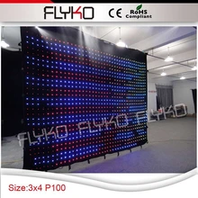 P10 4x3 м прозрачный сценический декорирующий занавес rgb полноцветный светодиодный фон для видео занавес