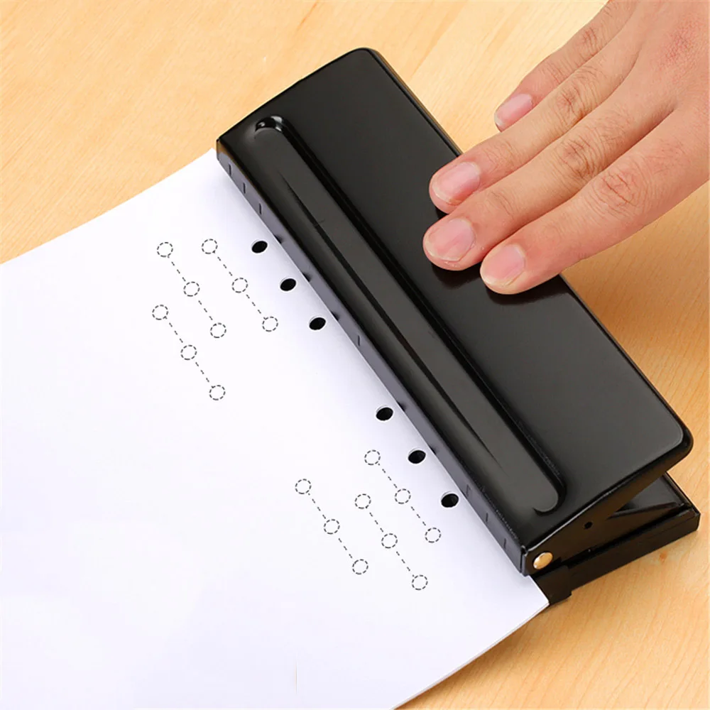 

1pc 6-Hole Standard Paper Punch Adjustable Hole Punch Handmade Loose Leaf Notebook Paper Manual Puncher DIY hole punch Tool