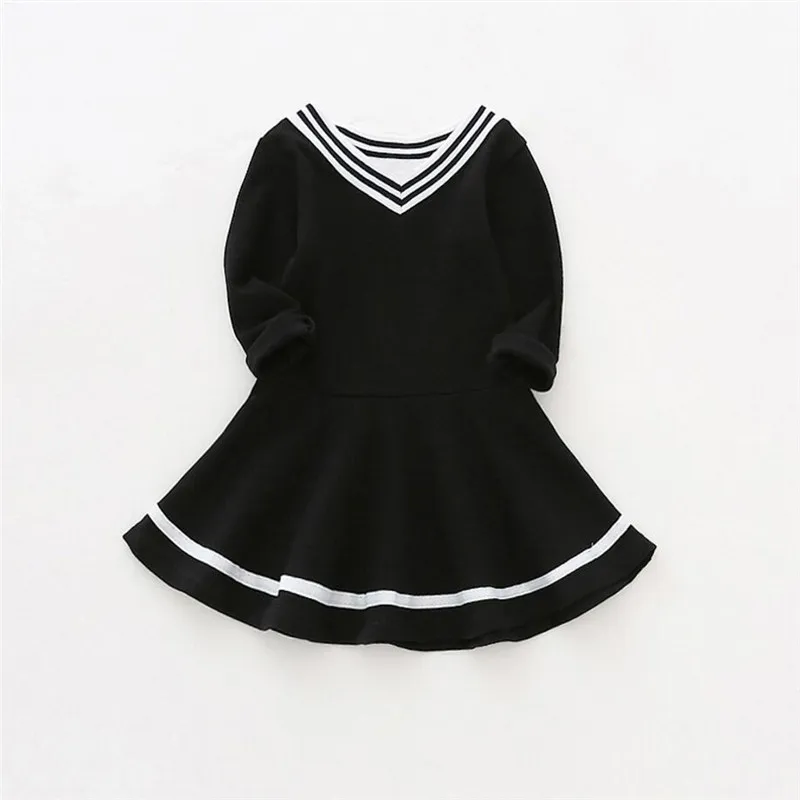 Детское Хлопковое платье с длинным рукавом V образным вырезом|baby girl dress|baby dresses