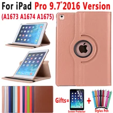 360 градусов вращающийся кожаный умный чехол для Apple iPad Pro 9,7 A1673 A1674 A1675 Coque Capa Funda