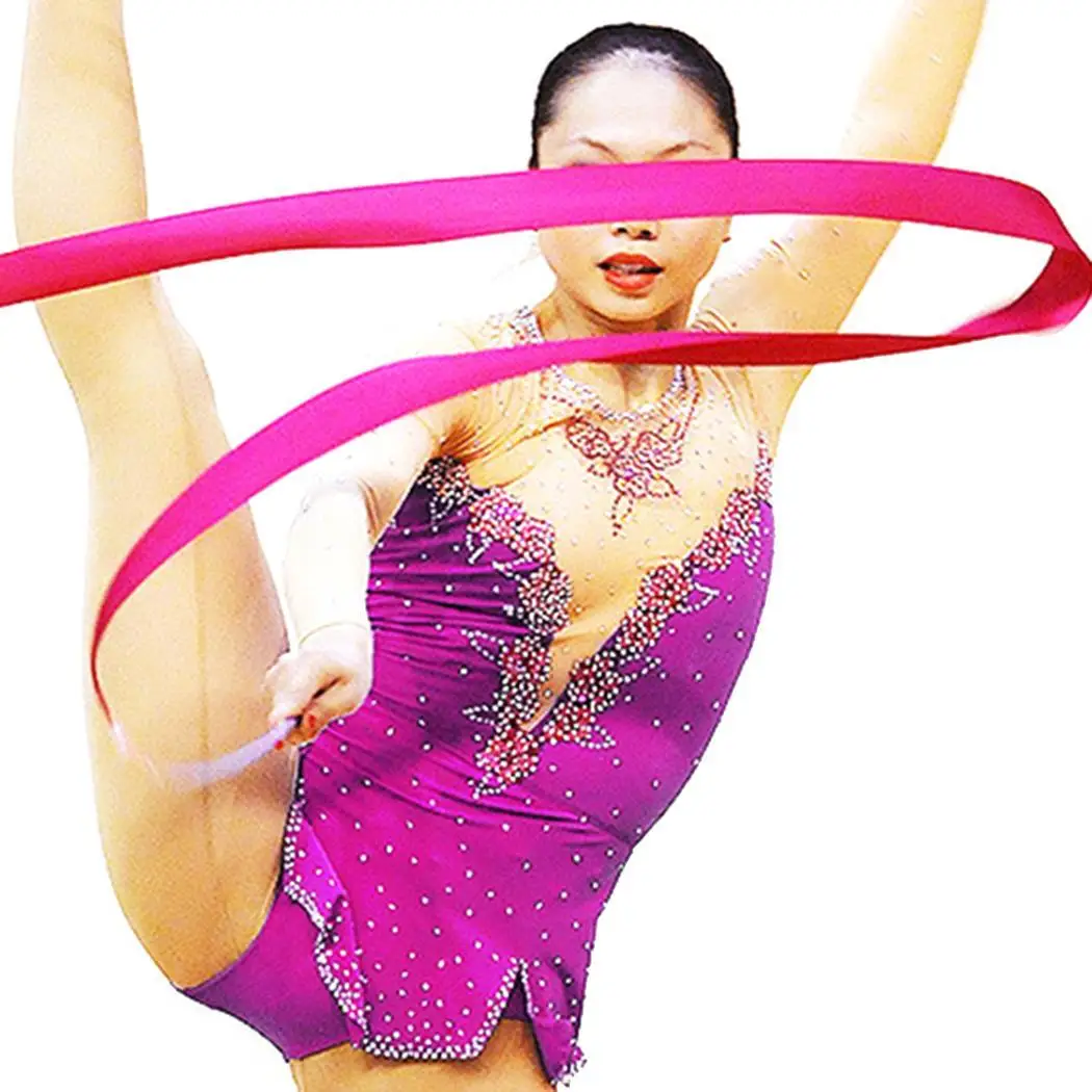 

6M Colorful Gym Ribbons Dance Ribbon Rhythmic Art Gymnastic Ballet Streamer Twirling Rod Stick For Gym Training Professional