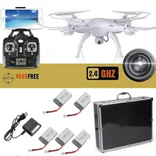 Free Shipping! Syma X5SW WiFi Quadcopter Drone FPV 2MP Cam + Hard Case + Free 5 Battery+Charger