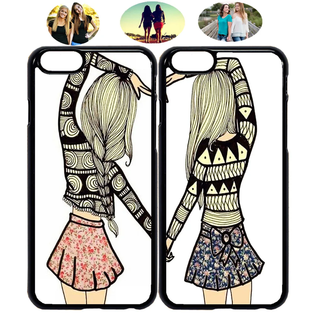Cute Heart Pretty Teen Girls Sister Best Friend BFF Phone Case Cover For iPhone X XR XS Max 5 6 7 8 Plus S7 S8 S9 S10 S10+ A39 |