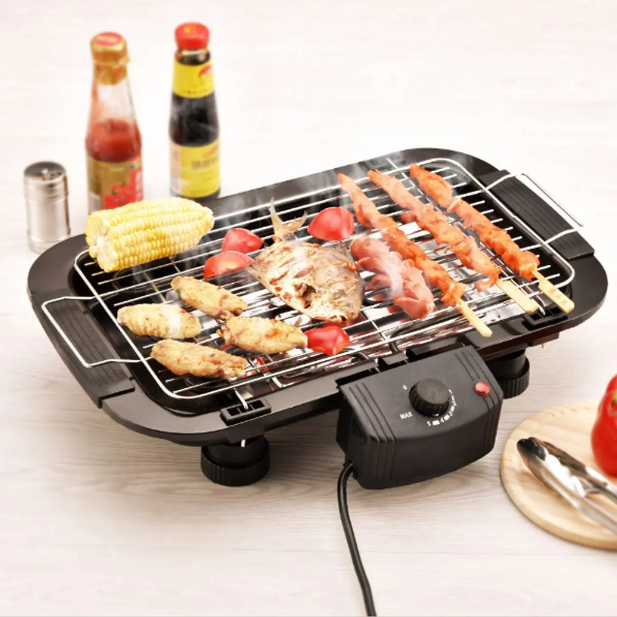 Nonstick Electric BBQ Grill Teppanyaki Smokeless Barbeque Griddle