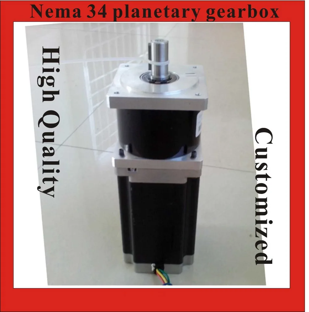 

Rated load 80N.m High Precision NEMA 34 Planetary Stepper Motor 98mm Motor Length NEMA34 Geared Stepper Ratio 15 20 25 50 100 :1