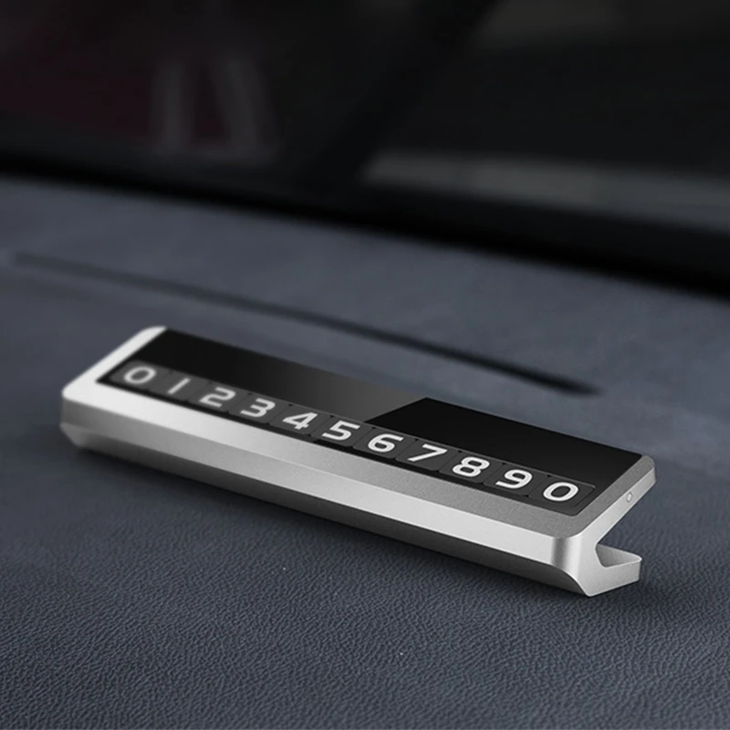 

Metal Temporary Parking Phone Number Shifter Car Number Sign Parking Flip Light Digital Board Sticker Auto Accessories