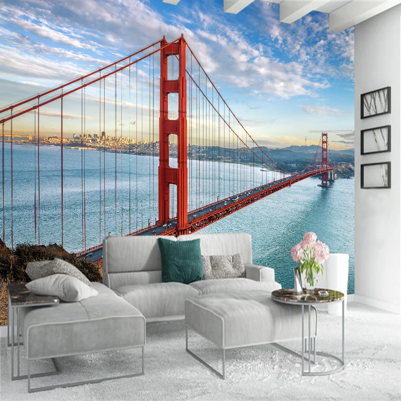 Custom Size Wall Mural Wallpapers Modern Fashion Golden Gate Bridge Custom size wall mural wallpapers modern fashion golden gate bridge