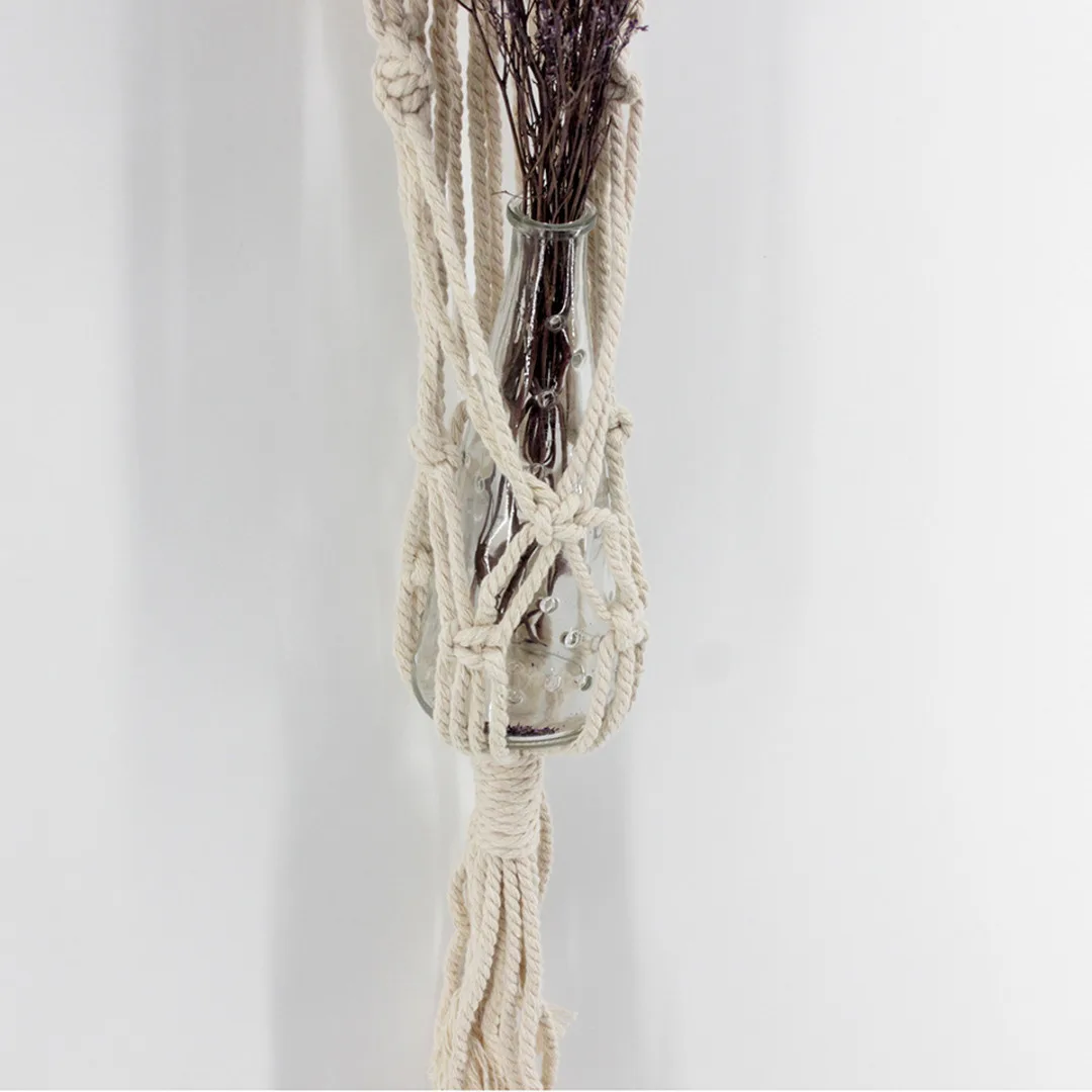 DIY Macrame Plant Hanger Hanging Planter Basket Hemp Rope Braided Large Pot Holder