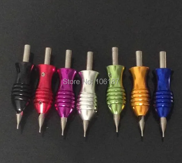 

3Pcs New Aluminium Alloy New TATTOO GRIPS TUBES Color Randomly +3Pcs Steel Tattoo Tips Nozzles For Tattoo Needles Supply