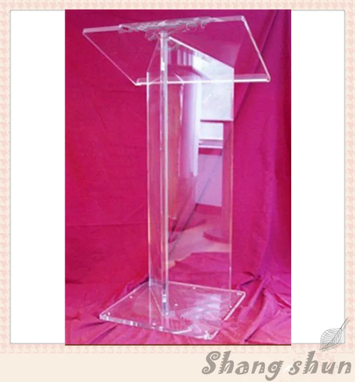 Clear Acrylic Table Top Church Pulpit Podium, Easy Assembly Podium