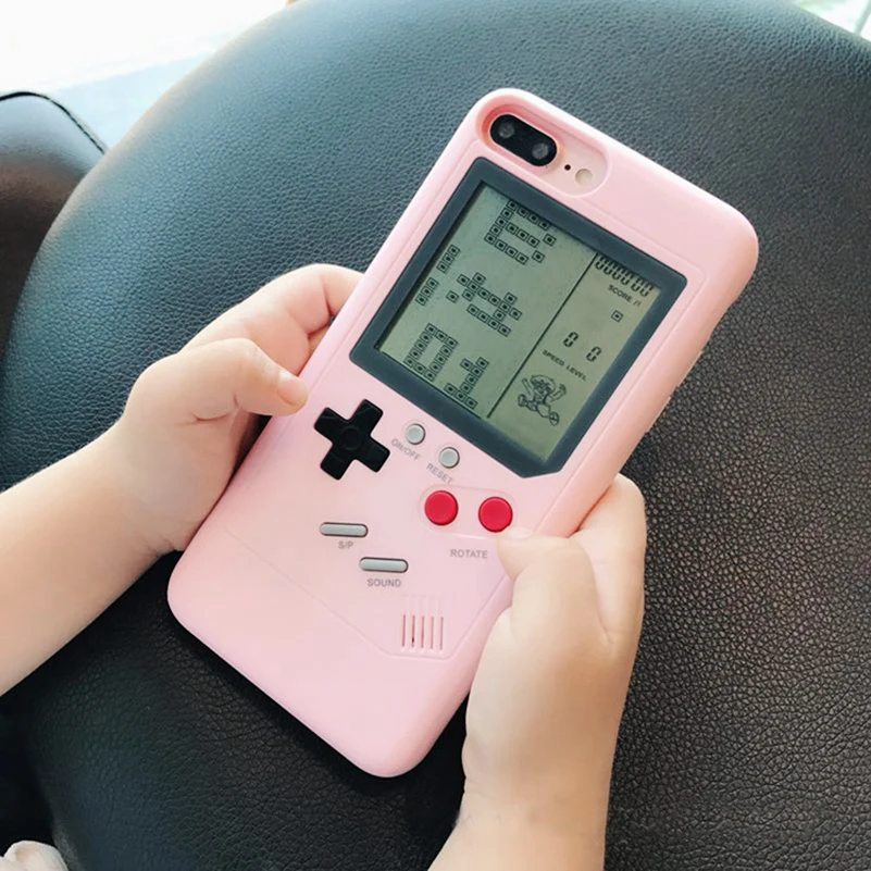 

Retro Gameboy Tetris Game Phone Cases for iPhone 6 6S 7 8 Plus Soft PC Silicone Phone Case Game Console Cover For Iphone X