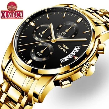 

OLMECA Watch Men Fashion Casual Sports Watches Relogio Masculino Chronograph Luminous Waterproof Business relojes Quartz watch