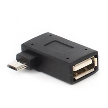 1 шт. левый/правый 90 градусов Угловой Micro-USB 2,0 хост-адаптер OTG с USB разъем питания для мобильного телефона планшета