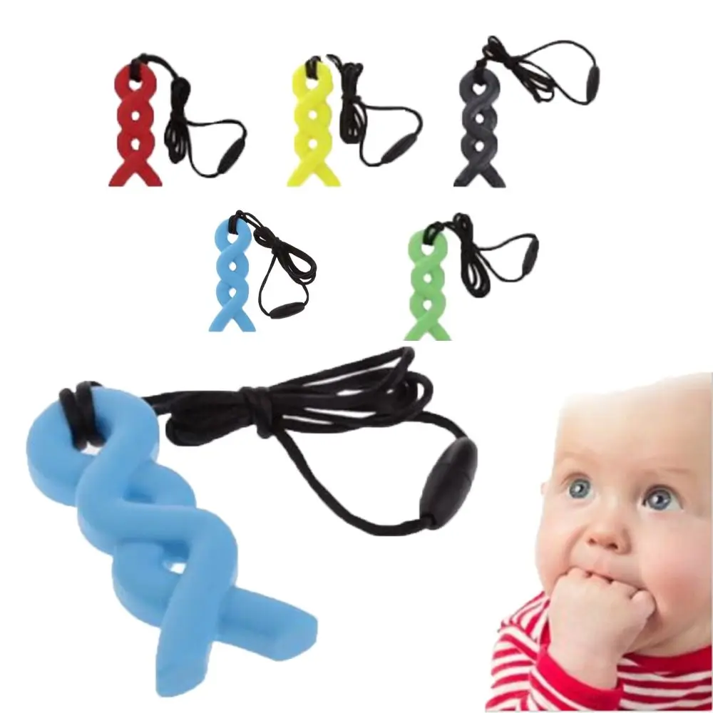 

1 Pc Baby Healthy Pacifier Teething Necklace Pendant Teething Necklace Safe Silicone Pacifier Kids Autism Sensory Chew Toy