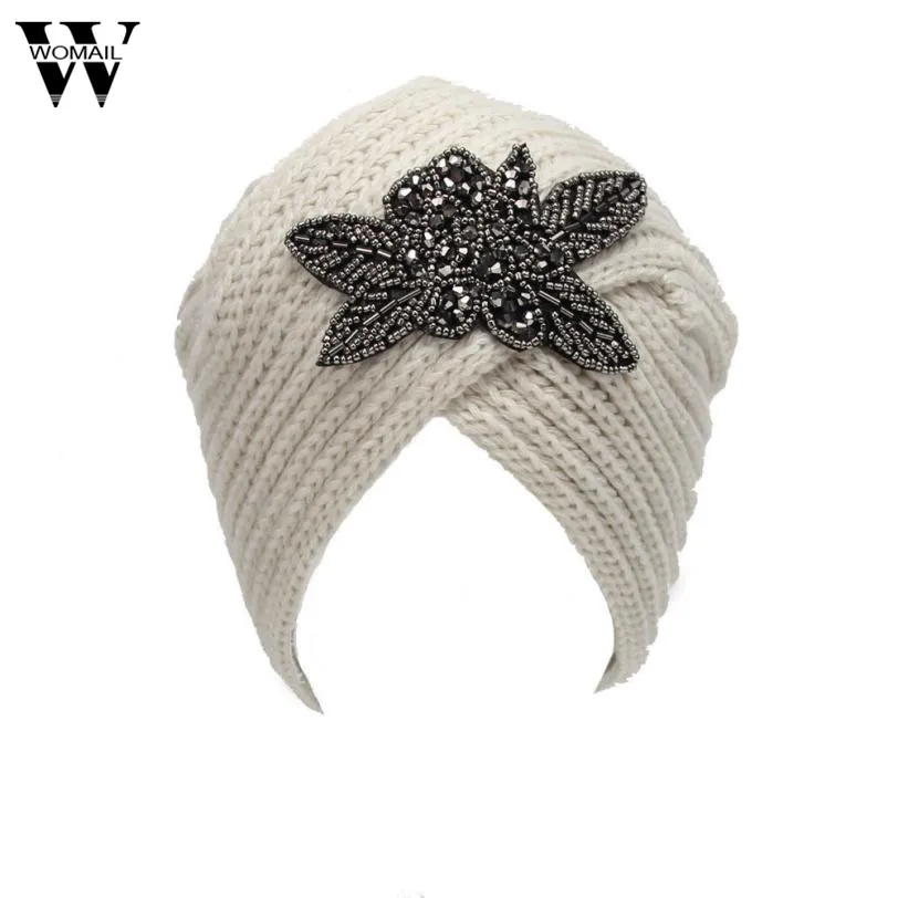 Модная женская зимняя теплая вязаная крючком Лыжная Шапка плетеная тюрбан головной убор шапка