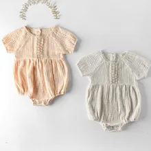 Модная одежда для маленьких девочек; Детский комбинезон; милая льняная хлопковая одежда для маленьких девочек; Летний комбинезон; костюм для новорожденных; одежда