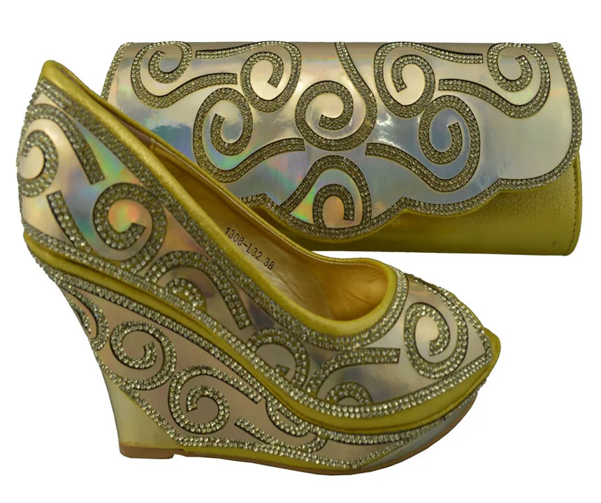 Online Get Gold African Shoes Matching Bag And Gold Color Shoes And Bag Set African Fashion Italian Shoeatching Bags Size