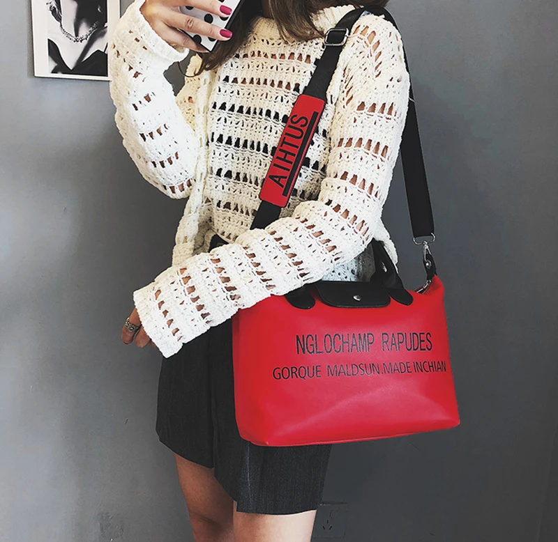 Women Large Leather Handbag Female Designer Fashion Letter Messenger Shoulder Bag Ladies Crossbody Bag Outdoor Tote Purse SS7362 (14)