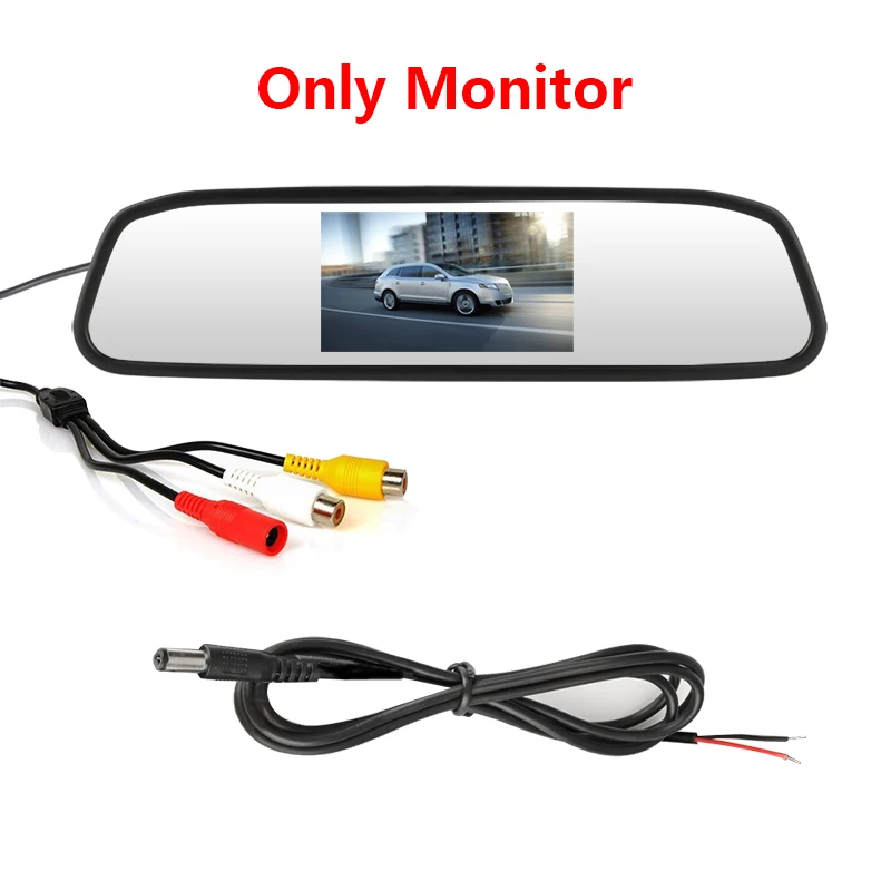 Jansite 4,3 дюймов Автомобильный монитор TFT lcd белый автомобильный монитор заднего вида парковочная система заднего вида для ночного видения светодиодный камера заднего вида - Цвет: Only Monitor