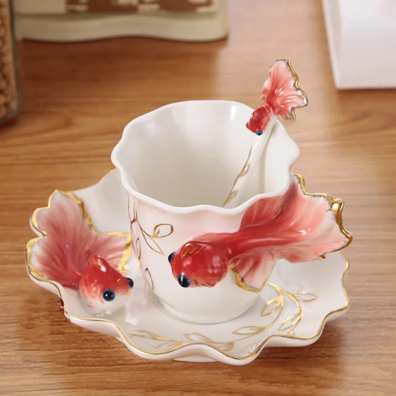 New Arrival Special Design Hand painting Color Enamel Coffee Cups Five Colors Creative For Friends Gifts