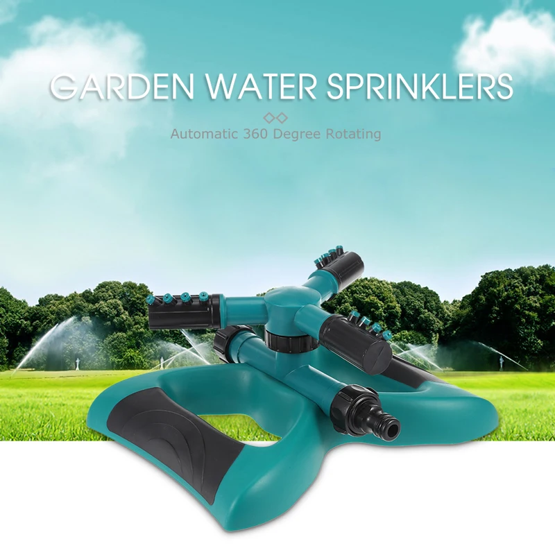 Garden Sprinklers Water Durable Rotary Three Arm Water Sprinkler 360