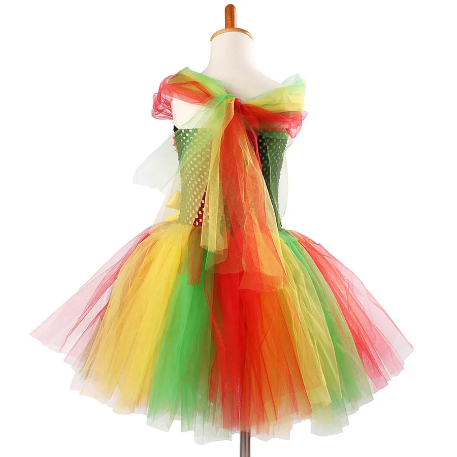 Halloween TUTU Dress with Pumpkin Mask Rainbow kids Birthday Dress Girls TUTU Princess Photo Prop (1)