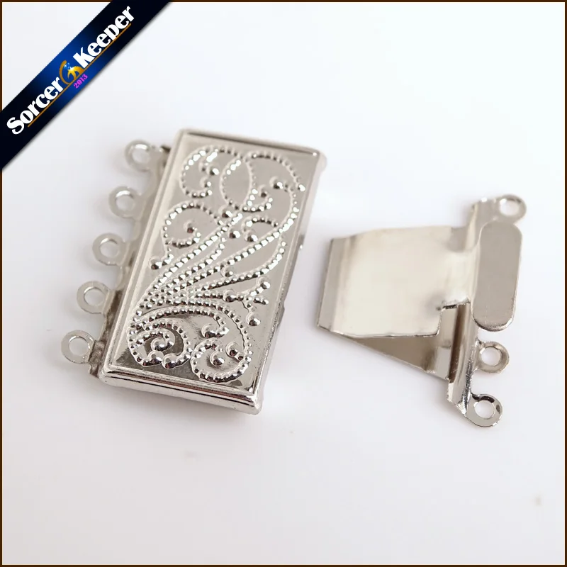 

21x23 mm Metal Copper Toggle Clasp Rectangle Box Vintage Rectangular Flower Clasps for Diy Fit Charms Jewelry Making Wholesale